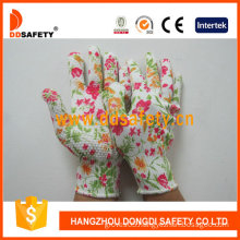 13 Guage Flower Design Seamless Knitted Work Gloves (DKP420)